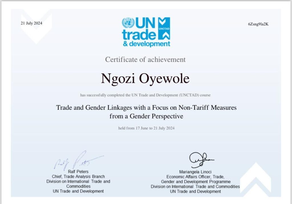 Celebrating Excellence: CBW-Africa Leaders Earn Prestigious UNCTAD Certification